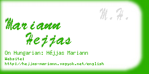 mariann hejjas business card