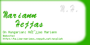 mariann hejjas business card